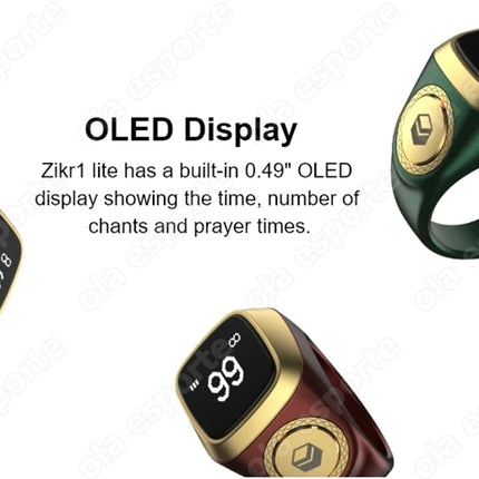2026 Newest Qibla Zikr Muslim Smart Ring Tally Tasbeeh Counter 5 Prayer Time Reminder Waterproof Smart Rings Men Women Muslims