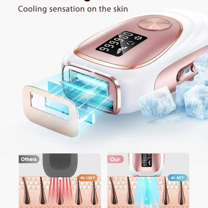 IPL Hair Removal Device 999990 Flashes Ice Cooling Painless Hair Remover 5 Energy Levels Laser Hair Removal for Face Whole Body