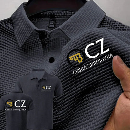 Summer New Men POLO Shirts T-Shirt CZ Ceska Zbrojovka Firearms High End Ice Silk Mesh Men's Short-Sleeved Tops Shirt Collar