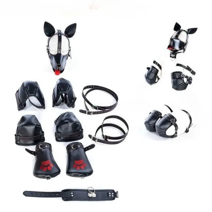 SM Dog Bondage Kits with Fetish Slave Elbow Knee Restrain Crawl Protective Gear for Couple Adult Games Erotic Sex Toys