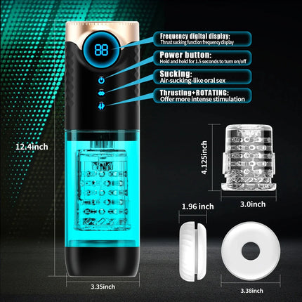 Mens Automatic Sucking Masturbator 9 Model Rotating Thrusting Vibration Penis Trainer Glans Cock Blowjob Stimulator Male Sex Toy