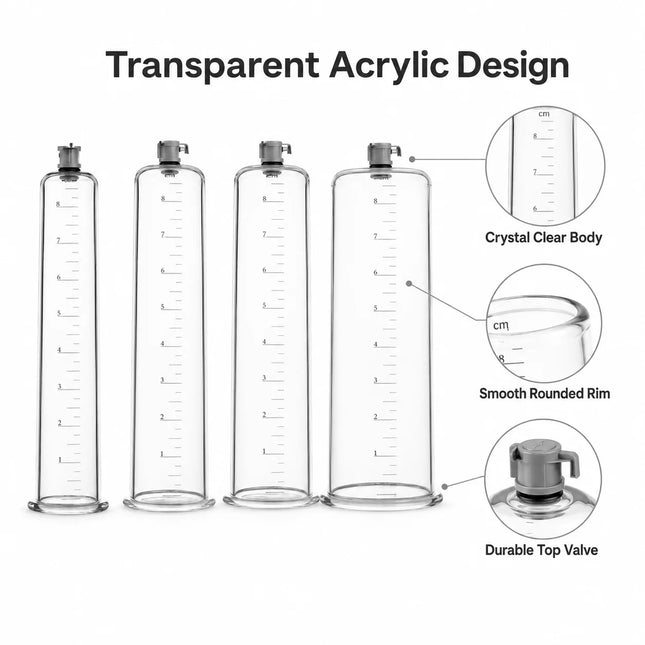 Penis Enlargement Replacement Bottle Penis Pump Cylinder Accessories for Dick Extender Enhancer Exerciser Trainer Sex Toys Men