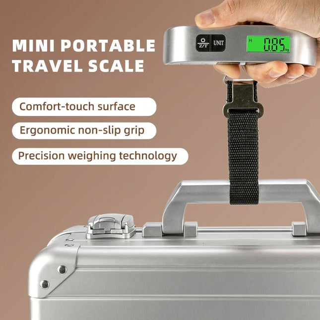 Electronic Hanging Suitcase Travel Weigh Scale | Portable Digital LCD Luggage Scale 110lb 50kg for Baggage Bag Balance 1pc