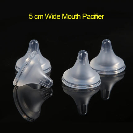 5cm Baby Silicone Wide Mouth Nipples Pacifier 100% Bpa Free Liquid Silicone Wide Neck Bottle Nipple Pacifiers Anti-Colic Hole