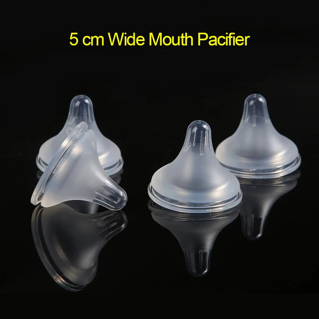 5cm Baby Silicone Wide Mouth Nipples Pacifier 100% Bpa Free Liquid Silicone Wide Neck Bottle Nipple Pacifiers Anti-Colic Hole