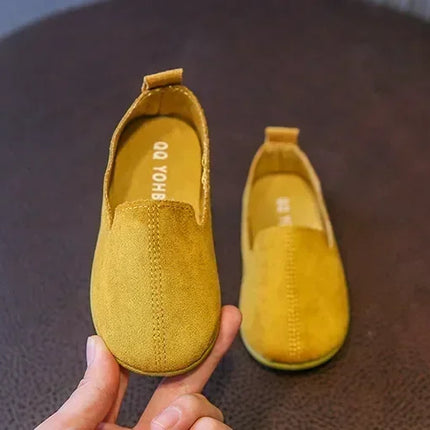 Children's Flat Shoes New Candy Color Simple Casual Shoes Loafers Slip-on Flats Lightweight Boys Girls Leather Shoes Moccasins