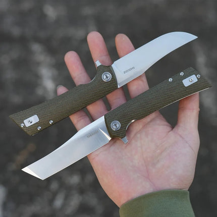 Shooziz Folding Pocket Knife,3.55" D2 Tanto Blade EDC Knife with Flipper ,Camp Tool Gift for Outdoor Men,XUN112
