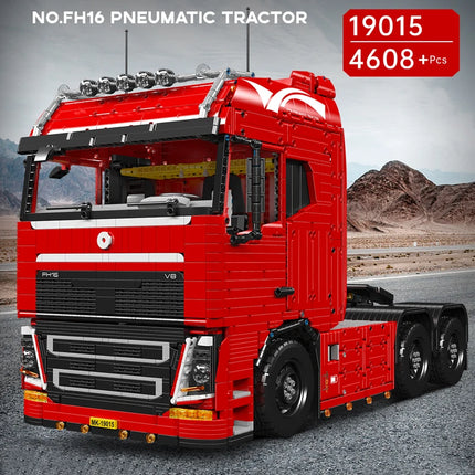 Mould King 19015 Technical Truck Toys The Remote Control FH16 Pneumatic Tractor Building Block Assembly Car Brick Set Kids Gift