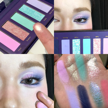 8 Colors Diamond Pearl Punk Green Eyeshadow Halloween Makeup Palette Waterproof Matte Smoky Polarized Green Eye Shadow Palette
