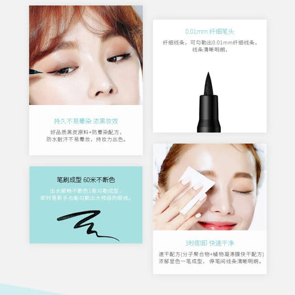 DNM 12 Colors Eyeliner Pen Waterproof Soft Sponge Head Silkworm Pen Quick Dry Black Natural Coloring Liquid Eyeliner White