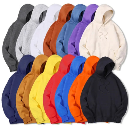 Masculino Cor Sólida Com Capuz Suéteres Masculino Camisola De Lã Quente Moda Roupas De Rua Solta Respirável  Hoodie Men
