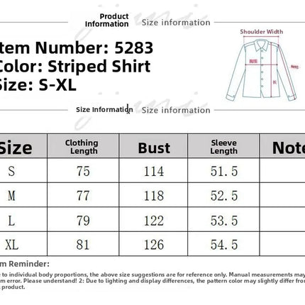 Blue Loose College Style Striped Shirt plus Shawl Two-Piece Set Women Spring Autumn New Versatile High-End Feeling Top