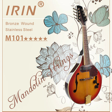 IRIN 8pcs Mandolin Strings Set Plated Steel Silver-Plated Copper Alloy Wound Mandolin Parts Stringed Instrument Accessories