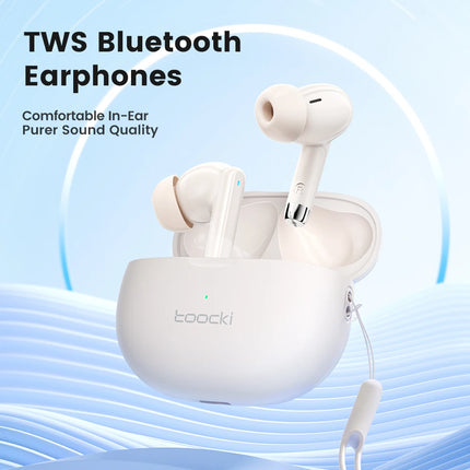 Toocki Wireless Bluetooth Earphones TWS Bluetooth 5.3 in Ear Sports Headset Touch Control Waterproof Headphones With Mic