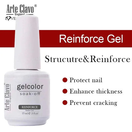 Arte Clavo Glitter Gel Nail 15ml Semi Permanent Soak Off UV Gel Varnish Nail Manicure Top Base Coat Gel Polish Art Decoration