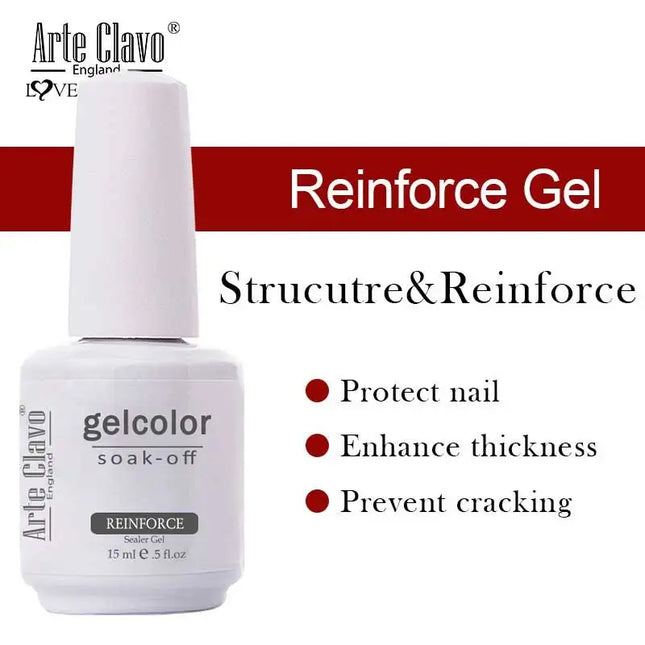 Arte Clavo Glitter Gel Nail 15ml Semi Permanent Soak Off UV Gel Varnish Nail Manicure Top Base Coat Gel Polish Art Decoration
