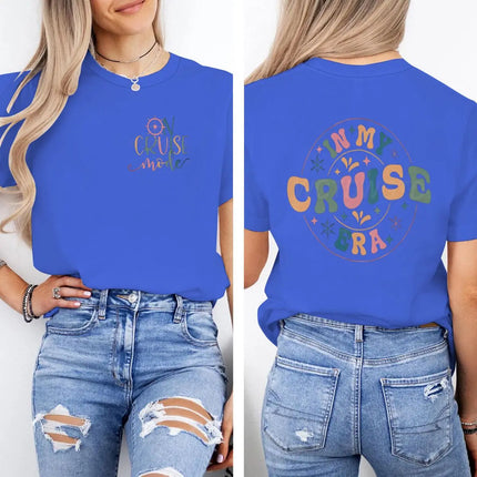 "In My Cruise Era" Graphic T Shirts Women Men "On Cruise Mode" Print Casual Tops Retro Cruise Crewneck Short Sleeve T-shirt