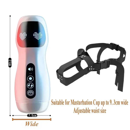 Adjustable Strap-on Automatic Male Masturbation Cup Wearable Sex Harness Male Hands Free Masturbator Sex Toys for Man