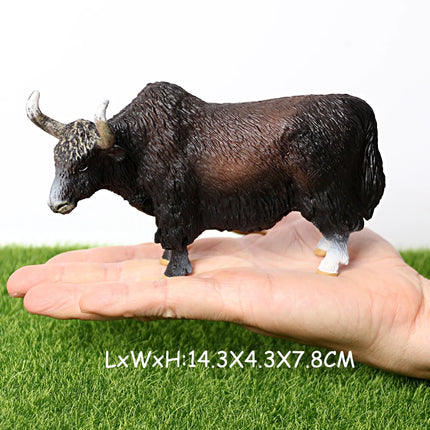 Simulation Texas Longhorn Bulls Musk OX Yak Cow Farm Animals Buffalo Calf Bull Model Figures  Home Decor Educational Toys