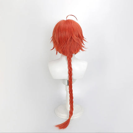 Cosplay Wig Gintama Anime Wig Kamui Long Braided Ponytail Wig Daules Ginger Game Role-Playing Synthetic Wig Middle Part