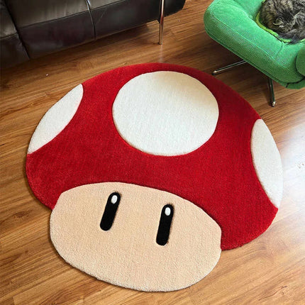 Mario Mushroom Bedroom Decor Carpet Thickened Plush Carpets for Living Room Home Creativity Floor Mat Fluffy Soft Children's Rug