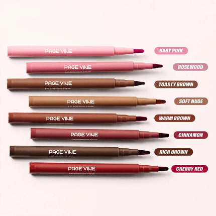 Lipliner Pencil Long-Lasting Matte Creamy Plumping Lip Stain Waterproof Natural Nude Brown Slim Plush Brush Head Lipliner Makeup