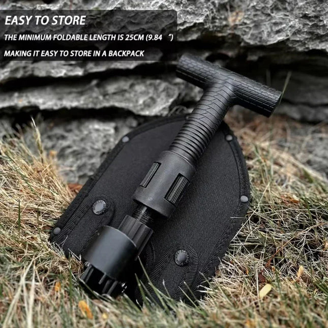 Portable Multifunctional Folding Shovel Foldable Telescopic Shovel for Hiking Camping Outdoor Survival Garden Hand Tool Camp