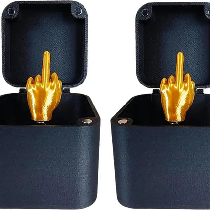 Funny Middle Finger in Box - Desk Decor Gag Gift for Halloween, Christmas & Birthday, Novelty Office Toy & Home Decoration