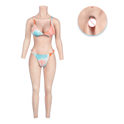 KUMIHO C Cup Full Silicon Bodysuit Silicone Bodysuit Crossdresser Breast Form Transgender Cosplay Artificial Vagina for Men