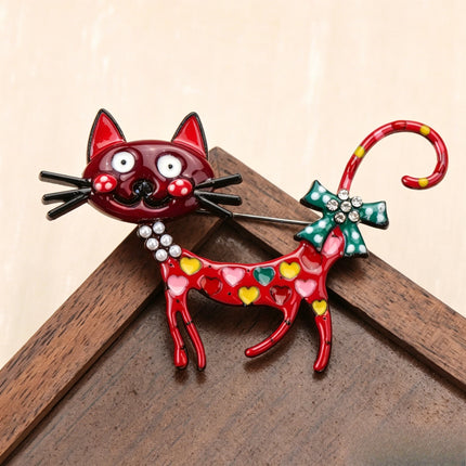 Cute and Exquisite Cartoon Cat Animal Design Brooches for Men and Women, Jewelry, Fashion Accessories, and Couple's Party Gifts