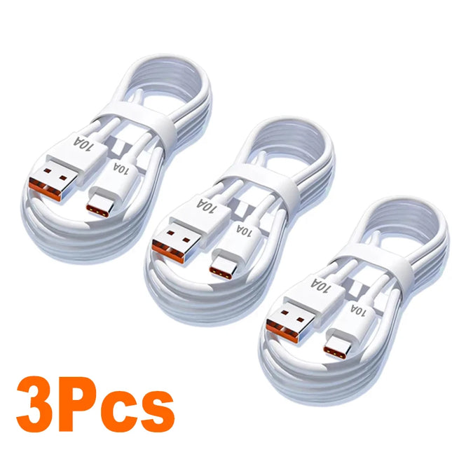 1/2/3Pcs 10A Cable 120W Super Fast Charging USB to Type C Cable For Android High-speed Data Transfer For Xiaomi Redmi 2M Cable