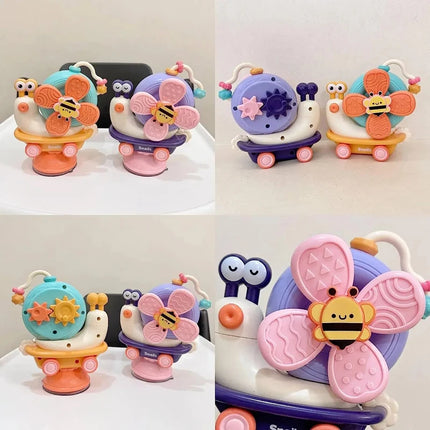 Snail Car Suction Cup Spinner Windmill Toys Sensory Fine Motor Infant Travel Toys Montessori For For Boys Girls Newborn Gift