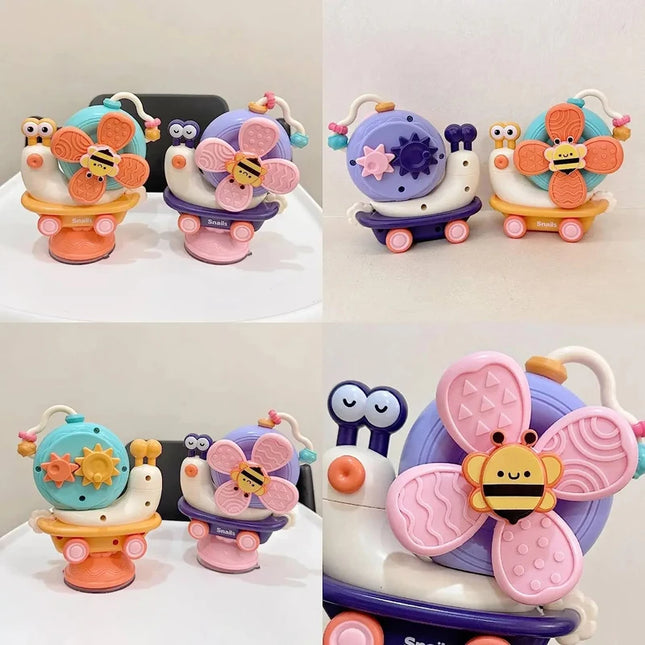 Snail Car Suction Cup Spinner Windmill Toys Sensory Fine Motor Infant Travel Toys Montessori For For Boys Girls Newborn Gift
