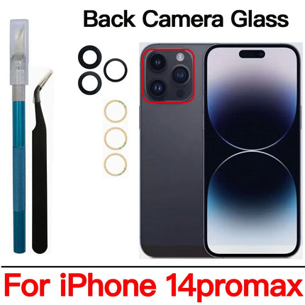 Back Camera Glass For iPhone 11 12 13 14 15 Plus MIni Pro Max Rear Camera Lens With Adhesive And Remove Tools Replacement