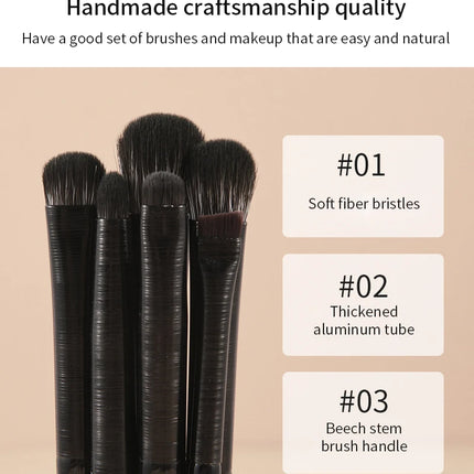 Natural Eye Makeup Brushes Set Eyeshadow Brush Eyebrow Contour Eyeliner Brush Women Eyes Cosmetic Blending Detail Make Up Tools