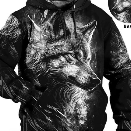 Men's Unisex Hoodie Fashion Pullover Hoodie Sweatshirt Hooded Animal Wolf Lion Dragon Tiger Print Daily 3D Print Casual Hoodies