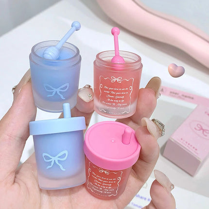 Cappuvini Nourishing Moisturizing Juice Cup Packaging Lip Mask Lip Lines Reducing Fruity Lip Balm Lip Care