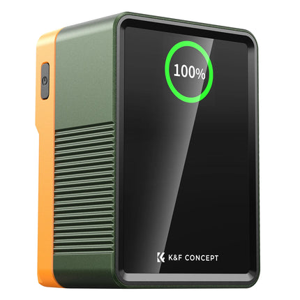 K&F CONCEPT 6700mAh Mini V Mount Battery 99Wh Fast Charging 14.8V Battery TFT Display 240W Charging Cable for Camera Camcorder