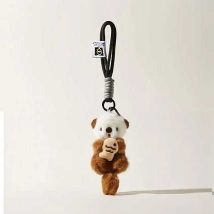 Creativity Otter Pendant Keychain Cute Plush Doll Bag Charm Cartoon Little Fish Hanging Piece Chic Accessories Gift C24