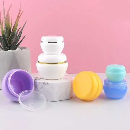 20/50/100pcs 5g Mini Plastic Jar 10g Cute Cream Empty Case 20/30/50g Eye Serum Travel Container Makeup Pot Cosmetic Cans YCJX012