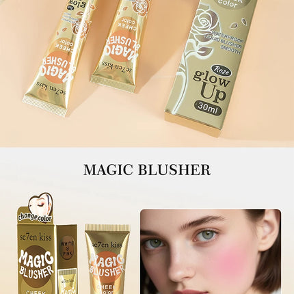 Magic Temperature-Changing Blusher Waterproof Silky Smooth Liquid Blush Pink Cheek Rouge