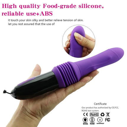 Remote Control G-spot Thrust Dildo Vibrator Clitoris Vaginal Nipple Anal Stimulator With Telescopic Vibration Mode Adult Sex Toy