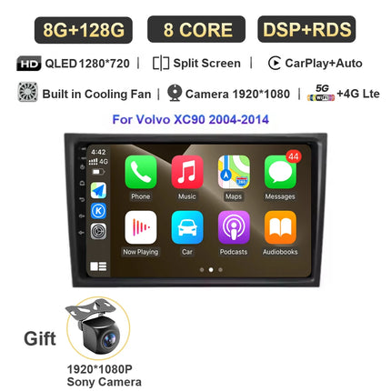 Android 15 For Volvo XC90 2004-2014 Car Radio Multimedia Video Player Navigation Stereo GPS Octa Core 2 Din 360 Camera WiFi 5G
