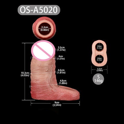 ORALSX Soft Ultra Penis Sleeve Deep Veins Design With Cock Ring For Dick Enlarger Dildo Sheath Silicone Male Sex Toy Pleasure