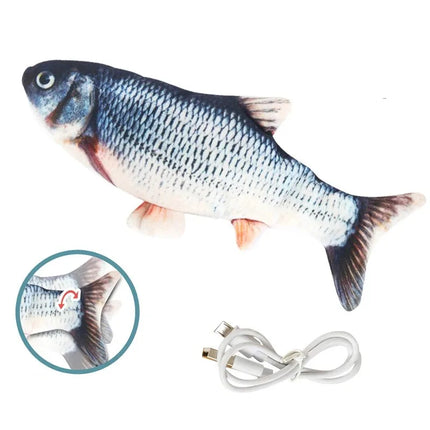Kids Electric Pet Electric Floppy Fish Toy Toddler Interactive Soft Plush Toy Animal Model Cognitive Interactive Gift for Baby