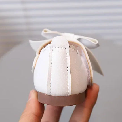 Girls Mary Jane Shoes Children Solid Color Bow Round-toe Bow 2024 New Kids Fashion Soft Moccasin Shoes Baby First Walker Shoes