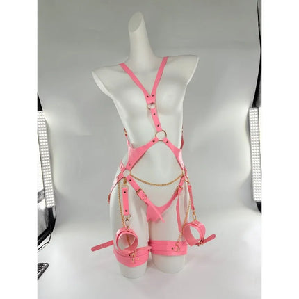 Sexy Harness Body Punk for Women Lingerie Gothic Leather Cage Bra Stocking Wedding Garter Belt Mature Thigh Leg Harness Toys18+