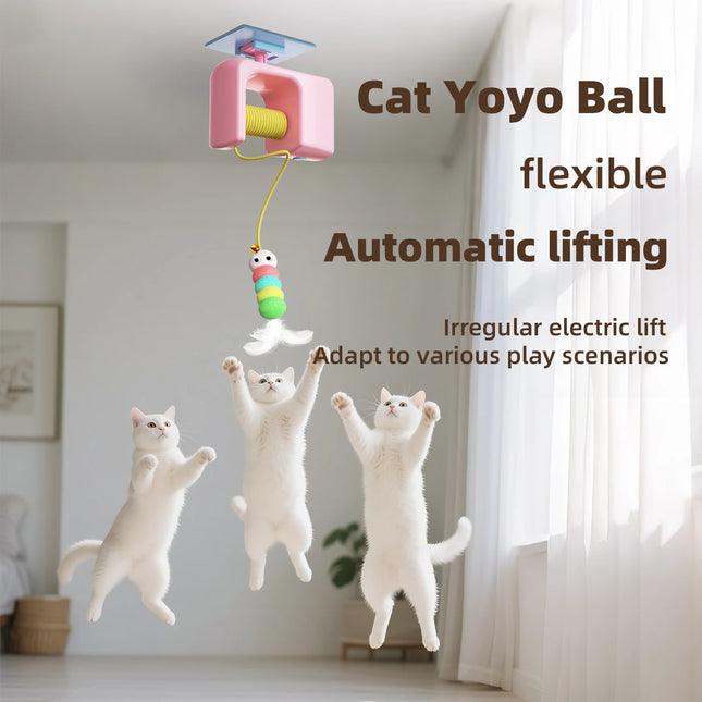 Cats Toys Pet Stress Relief Rechargeable Interactive Hanging Door Automatic Electric Flying Bird Cat Toy with Elastic Rope