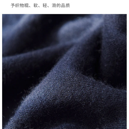 High quality 100% pure spun cashmere men's T-shirt casual solid color knitted pullover short sleeved POLO Neck Tees basic Tops