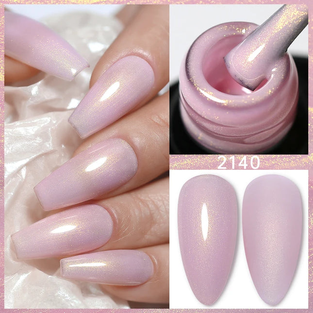 NailCo 10ml Gold Pink Pearl Shell Base Gel Polish 10 Colors Auroras 3D Thread Shell Gel Semi Permanent Soak Off UV LED Nails Art